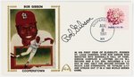 1981 BOB GIBSON (HOF) SIGNED FIRST DAY COVER SILK CACHE "COOPERSTOWN".