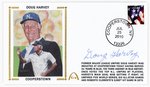 2010 DOUG HARVEY (HOF) SIGNED FIRST DAY COVER SILK CACHE "COOPERSTOWN".