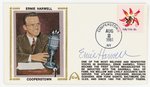 1981 ERNIE HARWELL SIGNED FIRST DAY COVER SILK CACHE "COOPERSTOWN".