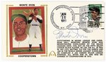 1989 MONTE IRVIN (HOF) SIGNED FIRST DAY COVER SILK CACHE "COOPERSTOWN".