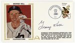 1983 GEORGE KELL (HOF) SIGNED FIRST DAY COVER SILK CACHE "COOPERSTOWN".