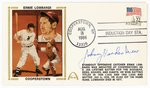 1986 ERNIE LOMBARDI (JOHNNY VANDER MEER SIGNED) FIRST DAY COVER SILK CACHE "COOPERSTOWN".