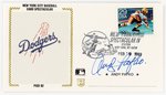 1992 ANDY PAFKO SIGNED FIRST DAY COVER DODGERS SILK CACHE "NYC BASEBALL CARD SPECTACULAR, PIER 92".