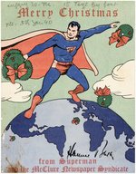 1939 SUPERMAN - McCLURE NEWSPAPER SYNDICATE CHRISTMAS CARD & LETTER.