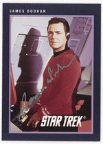 STAR TREK - SCOTTY ACTOR JAMES DOOHAN SIGNED TRADING CARD.