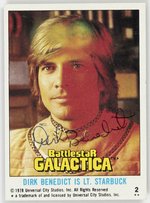 BATTLESTAR GALACTICA - LT. STARBUCK ACTOR DIRK BENEDICT SIGNED TRADING CARD.