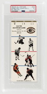 1992 NHL ALL-STAR GAME TICKET STUB PSA 5 EX.