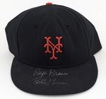 RALPH BRANCA/BOBBY THOMSON SIGNED NEW YORK GIANTS BASEBALL CAP.