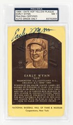 EARLY WYNN (HOF) SIGNED HOF POSTCARD PSA/DNA NM/MINT 7 (AUTO GRADE ONLY).