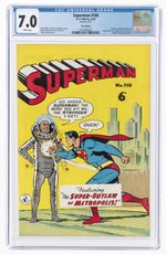 SUPERMAN #106 JUNE 1959 CGC 7.0 FINE/VF (UK EDITION).