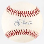 YOGI BERRA (HOF) SINGLE-SIGNED BASEBALL.