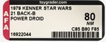 STAR WARS (1979) - POWER DROID 21 BACK-B AFA 80 NM.