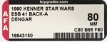 STAR WARS: THE EMPIRE STRIKES BACK (1980) - DENGAR 41 BACK-A AFA 80 NM.