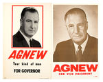 AGNEW FOR GOVERNOR/FOR VP/MUSICAL COMEDY (PHIL OCHS) AND POSTER PAIR WITH NIXON.