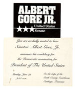 AL GORE 1988 FOR PRESIDENT LOT OF 5 PLUS SENATOR NAME CARD.