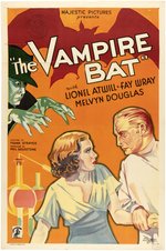 THE VAMPIRE BAT ONE-SHEET HORROR MOVIE POSTER.