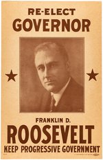 ROOSEVELT & LEHMAN "KEEP PROGRESSIVE GOVERNMENT" PAIR OF NEW YORK GUBERNATORIAL CAMPAIGN POSTERS.