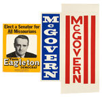 TOM EAGLETON FOR SENATOR SIGN PLUS SIX 1972 McGOVERN NAME SIGNS.