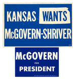 TOM EAGLETON FOR SENATOR SIGN PLUS SIX 1972 McGOVERN NAME SIGNS.