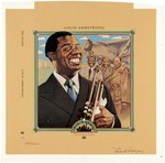 BIG BANDS: LOUIS ARMSTRONG LP COVER ORIGINAL ART BY RICHARD WALDREP.