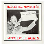 MONDALE/FERRARO (4) POSTERS INCLUDING TRUMAN IMAGE PLUS CONVENTION CARTOON POSTER.