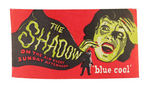 "THE SHADOW" RADIO PROMO SHOWING TERRIFIED WOMAN STICKER.