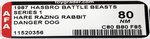 BATTLE BEASTS (1987) - DANGER DOG & HARE RAZING RABBIT SERIES 1 AFA 80 NM.