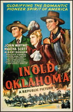 "IN OLD OKLAHOMA" WITH JOHN WAYNE ONE-SHEET MOVIE POSTER LINEN BACKED.