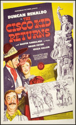 "THE CISCO KID RETURNS" WITH DUNCAN RINALDO ONE-SHEET MOVIE POSTER LINEN BACKED.