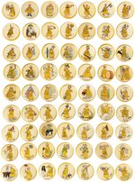 THE YELLOW KID 1896-1897 COMPLETE SET OF 154 BUTTONS IN HIGH GRADE NUMBERED 1-160 WITH 116 NM TO MINT AND 38 VF TO EXC.