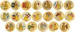 THE YELLOW KID 1896-1897 COMPLETE SET OF 154 BUTTONS IN HIGH GRADE NUMBERED 1-160 WITH 116 NM TO MINT AND 38 VF TO EXC.