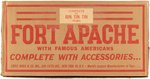 MARX ARCHIVES FILE COPY FORT APACHE WITH FAMOUS AMERICANS (COMPLETE WITH RIN TIN TIN FIGURES) PLAYSET IN BOX.