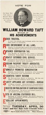 TAFT "PROGRESSIVE" 1912 MASSACHUSETTS GOP PRIMARY VOTER CARD.