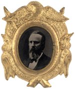 HAYES 1876 CAMPAIGN FERROTYPE BADGE.