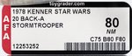 STAR WARS (1978) - STORMTROOPER 20 BACK-A AFA 80 NM.