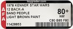 STAR WARS (1978) - SAND PEOPLE (TUSKEN RAIDER) 12 BACK-A AFA 80+ NM (LIGHT BROWN PAINT).