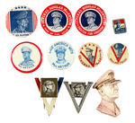 GENERAL MacARTHUR OUTSTANDING PINBACK GROUP W/MANY RARETIES.