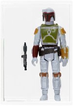 TRI-LOGO STAR WARS: RETURN OF THE JEDI (1984) - LOOSE ACTION FIGURE BOBA FETT AFA 80 NM (LIGHT BLUE/UNPAINTED KNEE).