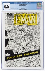 E-MAN ASHCAN #1 AUGUST 1993 CGC 8.5 VF+.