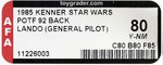 STAR WARS: THE POWER OF THE FORCE (1985) - LANDO CALRISSIAN (GENERAL PILOT) 92 BACK AFA 80 Y-NM.