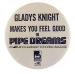 GLADYS KNIGHT MOVIE AND RECORD PROMO BUTTON.