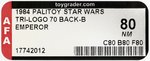 PALITOY STAR WARS: RETURN OF THE JEDI (1984) - THE EMPEROR TRI-LOGO 70 BACK-B AFA 80 NM.