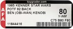 STAR WARS: THE POWER OF THE FORCE (1985) - BEN (OBI-WAN) KENOBI 92 BACK AFA 80 Y-NM.