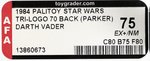 PALITOY STAR WARS: RETURN OF THE JEDI (1984) - DARTH VADER TRI-LOGO 70 BACK (PARKER) AFA 75 EX+/NM.