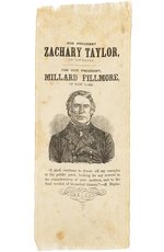 TAYLOR & FILLMORE RARE 1848 PORTRAIT RIBBON.
