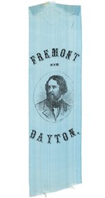 FREMONT & DAYTON WOOD CUT PORTRAIT 1856 PORTRAIT RIBBON.