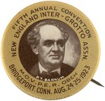 "P.T. BARNUM" PORTRAIT RARE BUTTON THE THIRD OLDEST BARNUM BUTTON AND LARGEST KNOWN TO US.