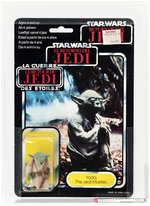 PALITOY STAR WARS: RETURN OF THE JEDI (1984) - YODA (BROWN SNAKE) TRI-LOGO 70 BACK-B AFA 80 Y-NM.