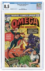 OMEGA THE UNKNOWN #1 MARCH 1976 CGC 8.5 VF+.