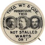 ROOSEVELT, TAFT AND CRAWFORD RARE NOT STALLED WARTS 1908 SOUTH DAKOTA COATTAIL BUTTON.